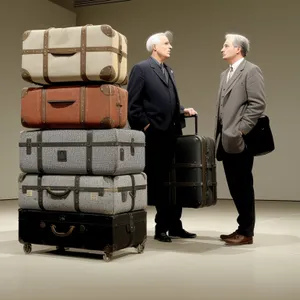 Businessman with Briefcase and Carton Box