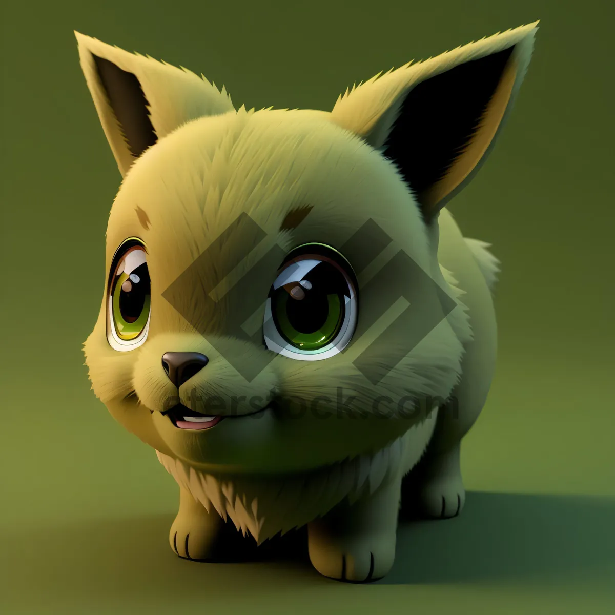 Picture of Cartoon Baby Bunny with 3D Piggy Bank