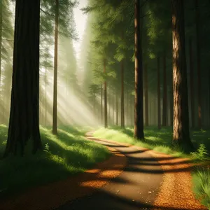 Majestic Pathway Through Enchanting Forest