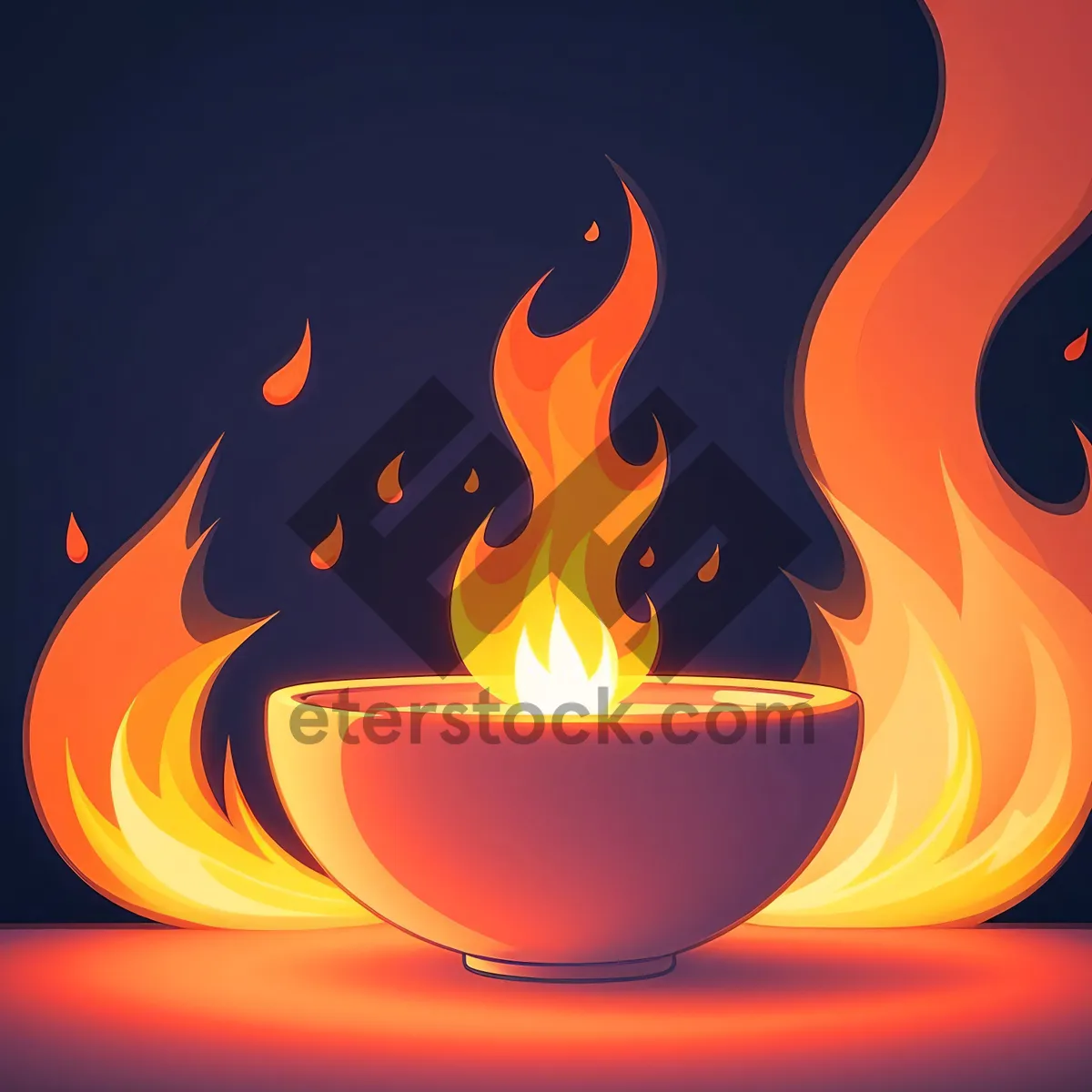 Picture of Blazing Heat: Iconic Orange Fire Symbol