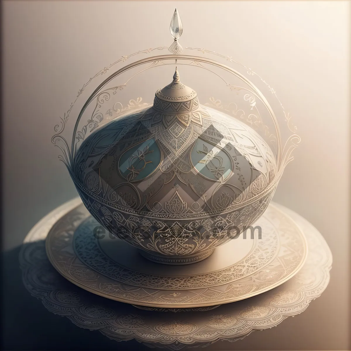 Picture of Gilded Winter Tea Celebration: Shiny Ceramic Teapot