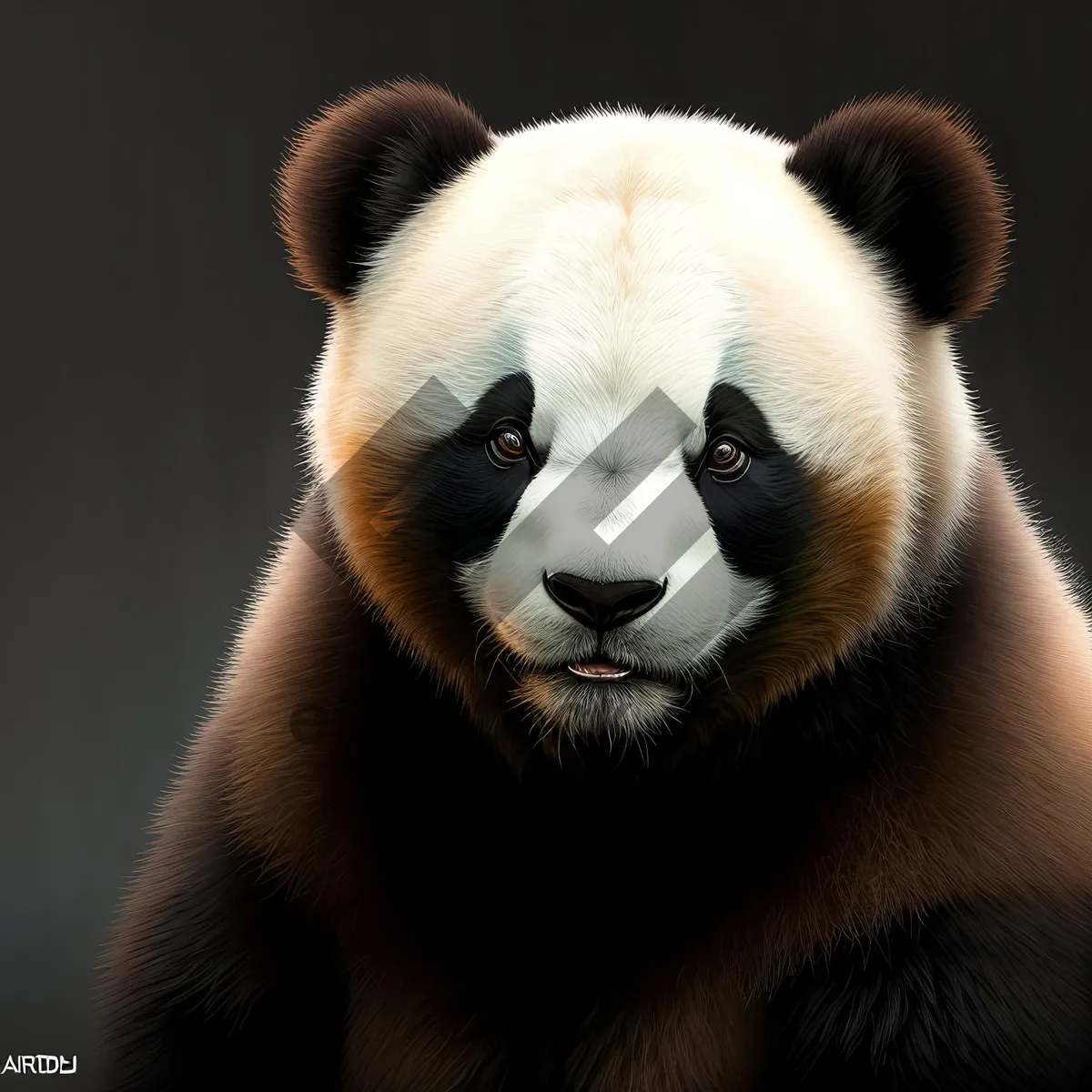 Picture of Cute endangered giant panda bear in the zoo.