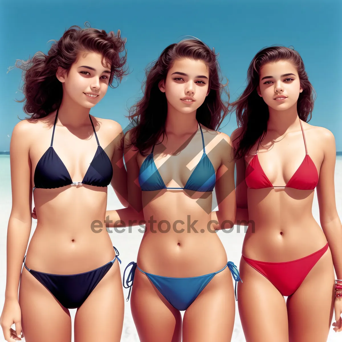 Picture of Seductive Beachwear: Sensual Bikini Model Posing
