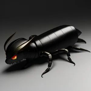 Black Ground Beetle - Insect with Antenna