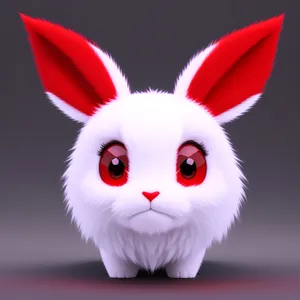 Fluffy Bunny with Adorable Ears in Easter Theme