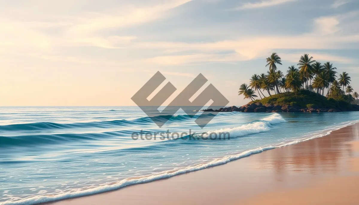 Picture of Sunny Beach Paradise with Turquoise Waves