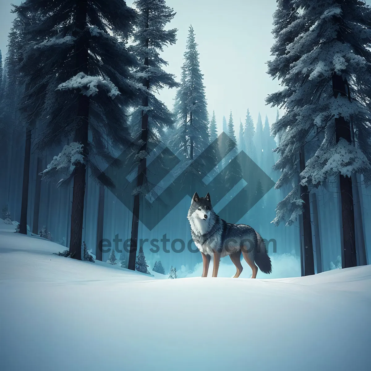 Picture of Winter Wolf in Frosty Woods