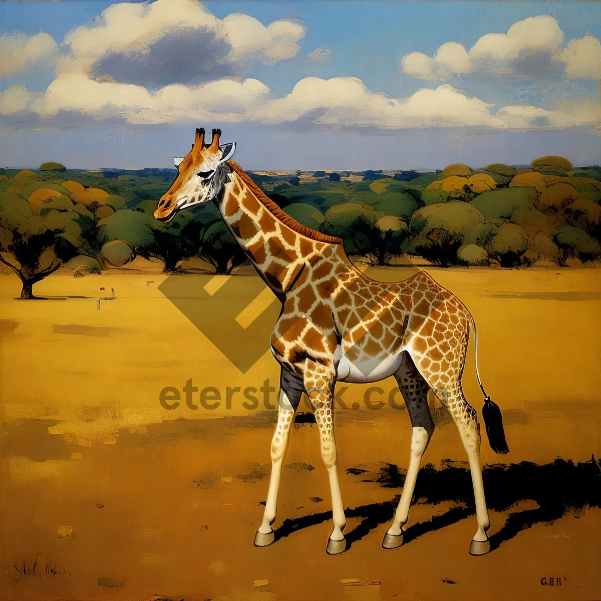 Picture of Majestic Giraffe Roaming the Safari