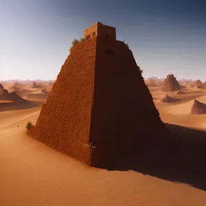 Ancient Desert Fortress: Pyramid of the Pharaoh.