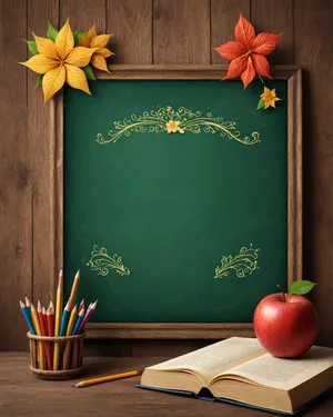 Grunge Paper Frame on Blackboard Background