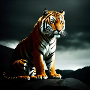Majestic Striped Feline in the Jungle