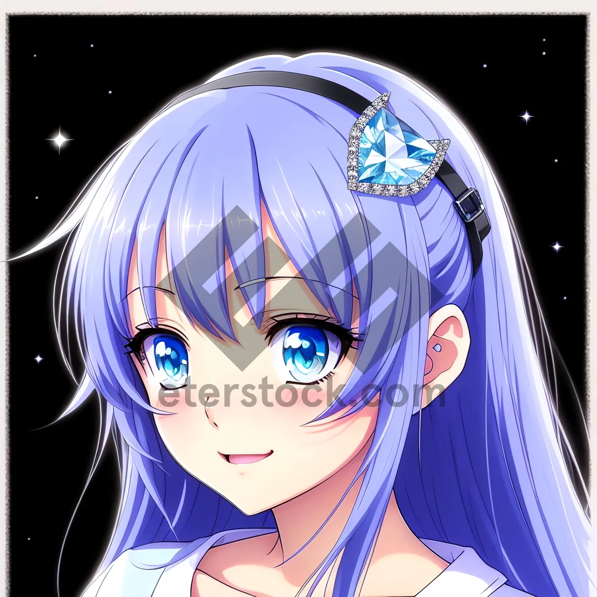 Picture of Celestial Fashion Portrait: Moon-faced Model with Artful Charm