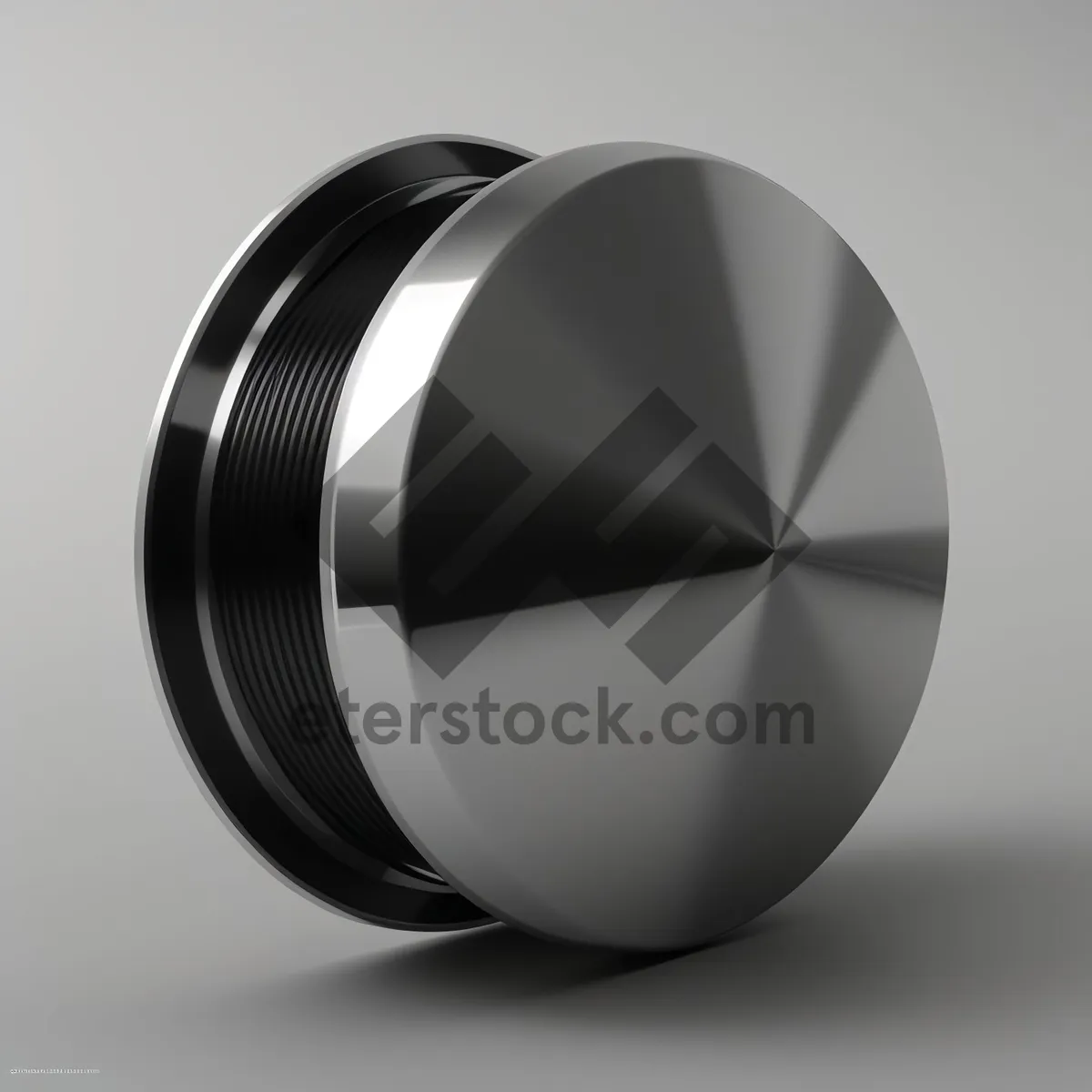 Picture of Glossy metal sphere icon with world reflection