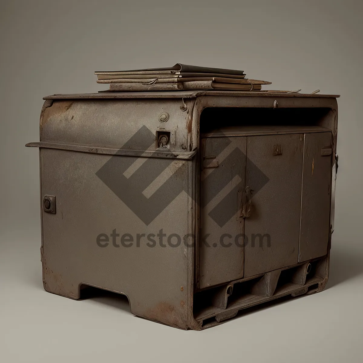 Picture of Old Wooden Storage Chest Box Container Organizer.