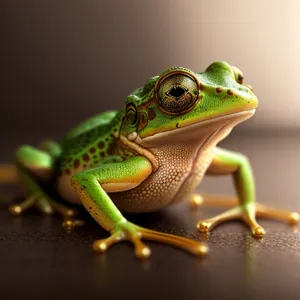 Vibrant-eyed Reptilian Duo on Tree Branch