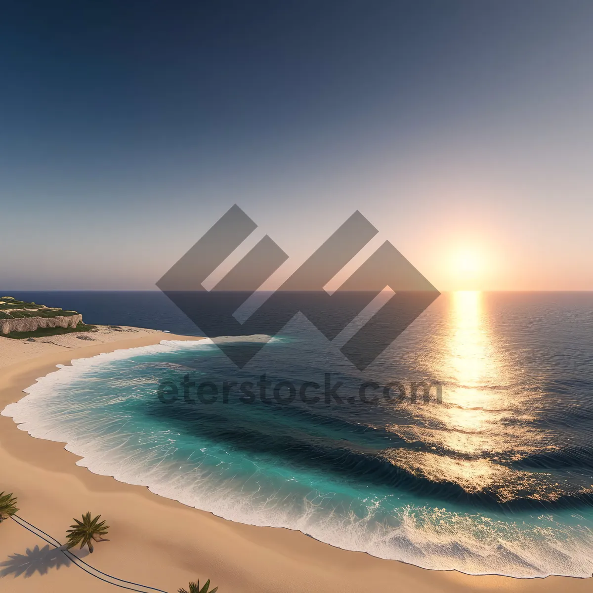 Picture of Serene Beachscape Under Blue Skies