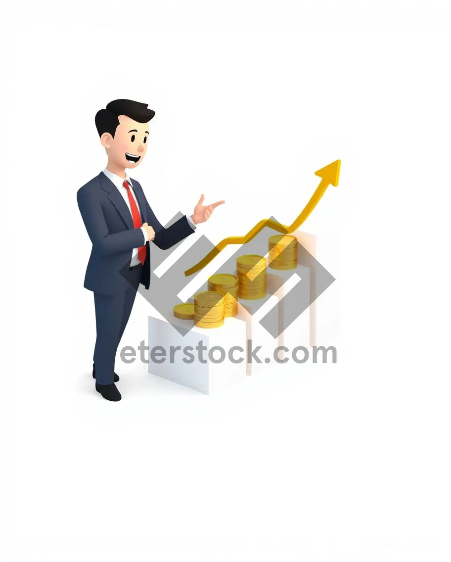 Picture of Corporate businessman silhouette with briefcase standing successful