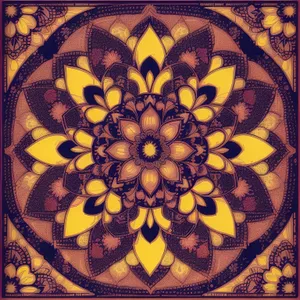 Vintage Arabesque Tile Pattern - Decorative Handicraft Design