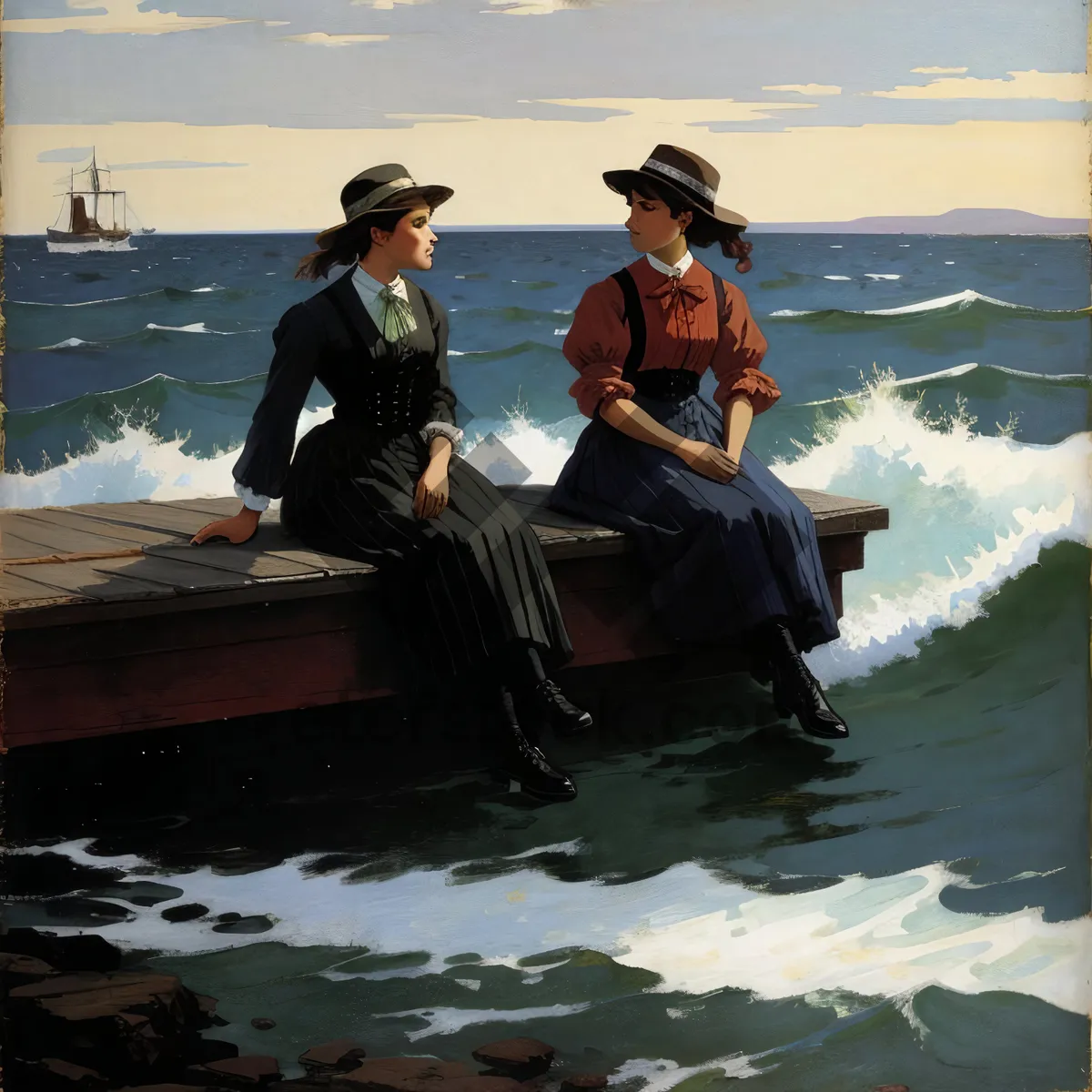 Picture of Man relaxing on boat by the sea during summer vacation.