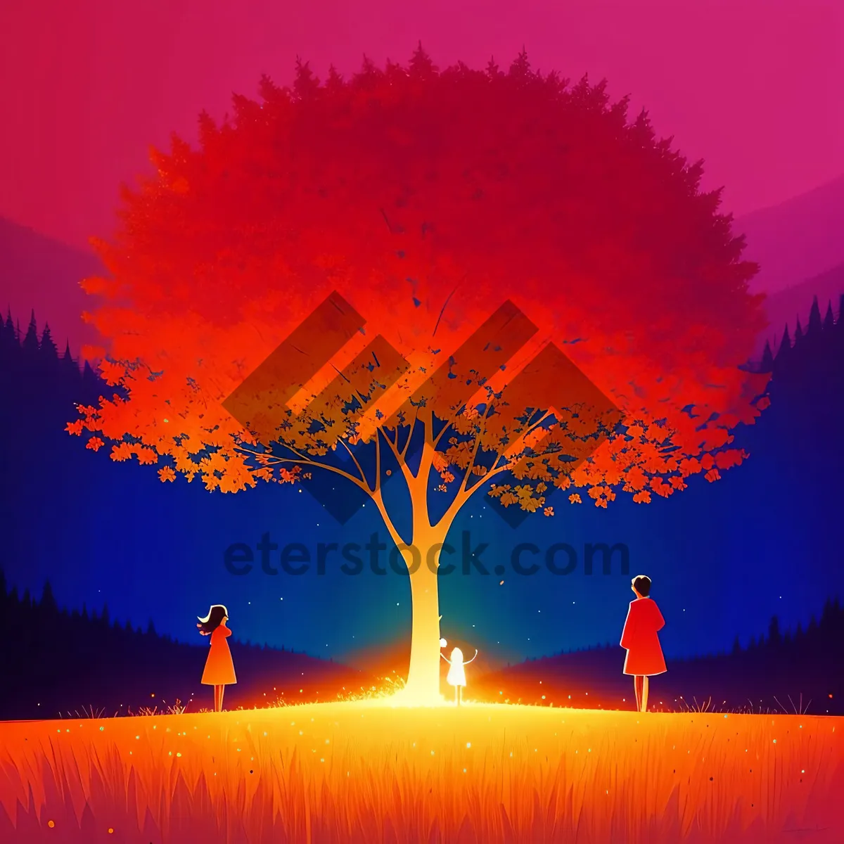 Picture of Golden Sunset over Serene Forest"
(Note: The image description should combine the provided tags into a concise and descriptive name for the image)