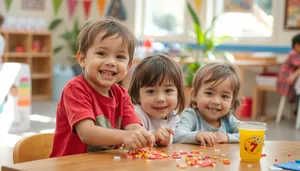 Happy family with smiling children and parents