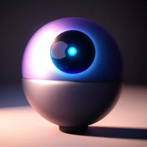 Glossy Glass Button Icon with 3D Sphere