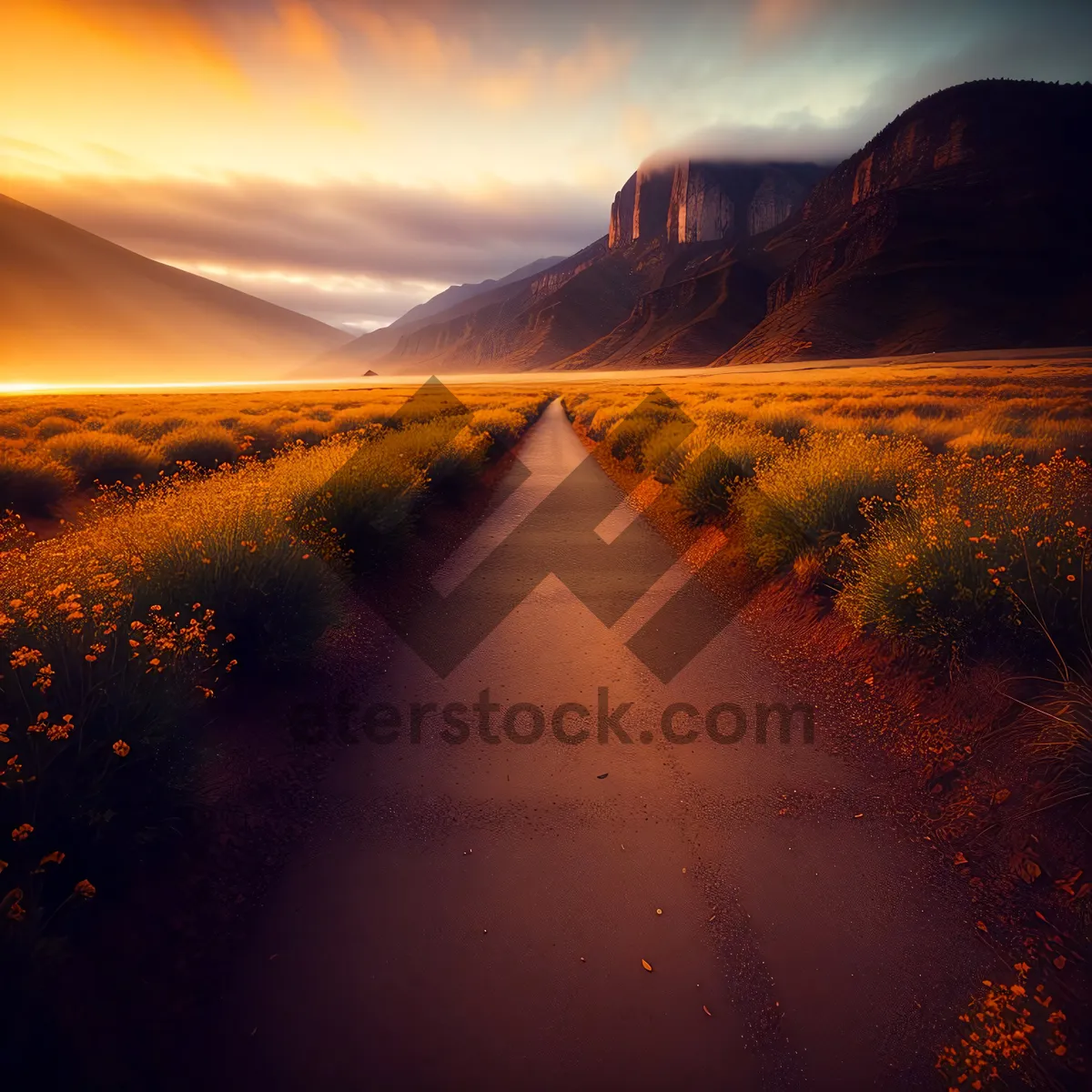 Picture of Golden Horizon: Majestic Sun Setting over Ocean