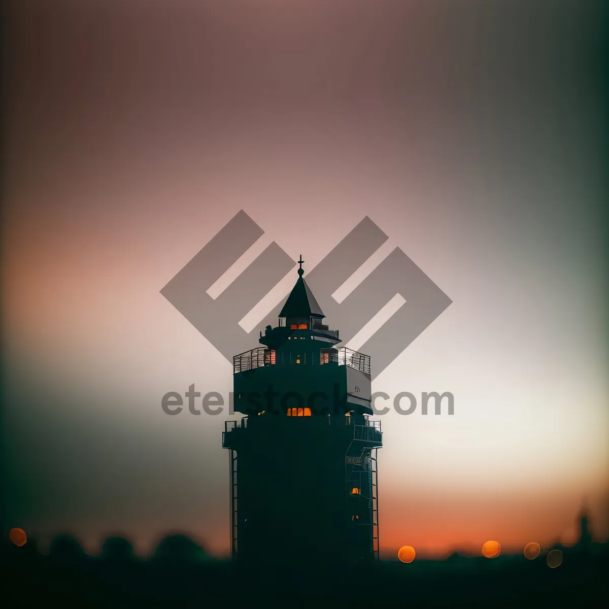 Picture of Sunset Glow Over Historic Lighthouse Beacon