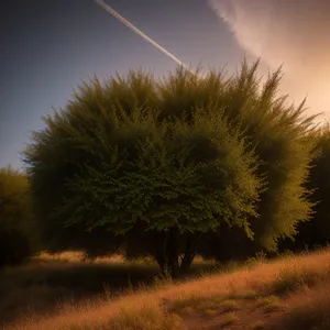 Nighttime Dandelion in Vibrant Sky