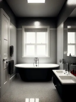 Luxurious contemporary bathroom with stylish design