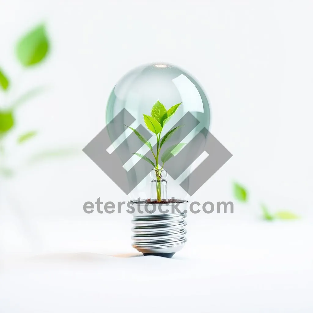 Picture of Light Energy Symbol on Glass Technology Plant