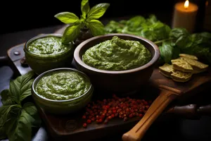 Healthy Vegetable Bowl with Fresh Basil and Parsley