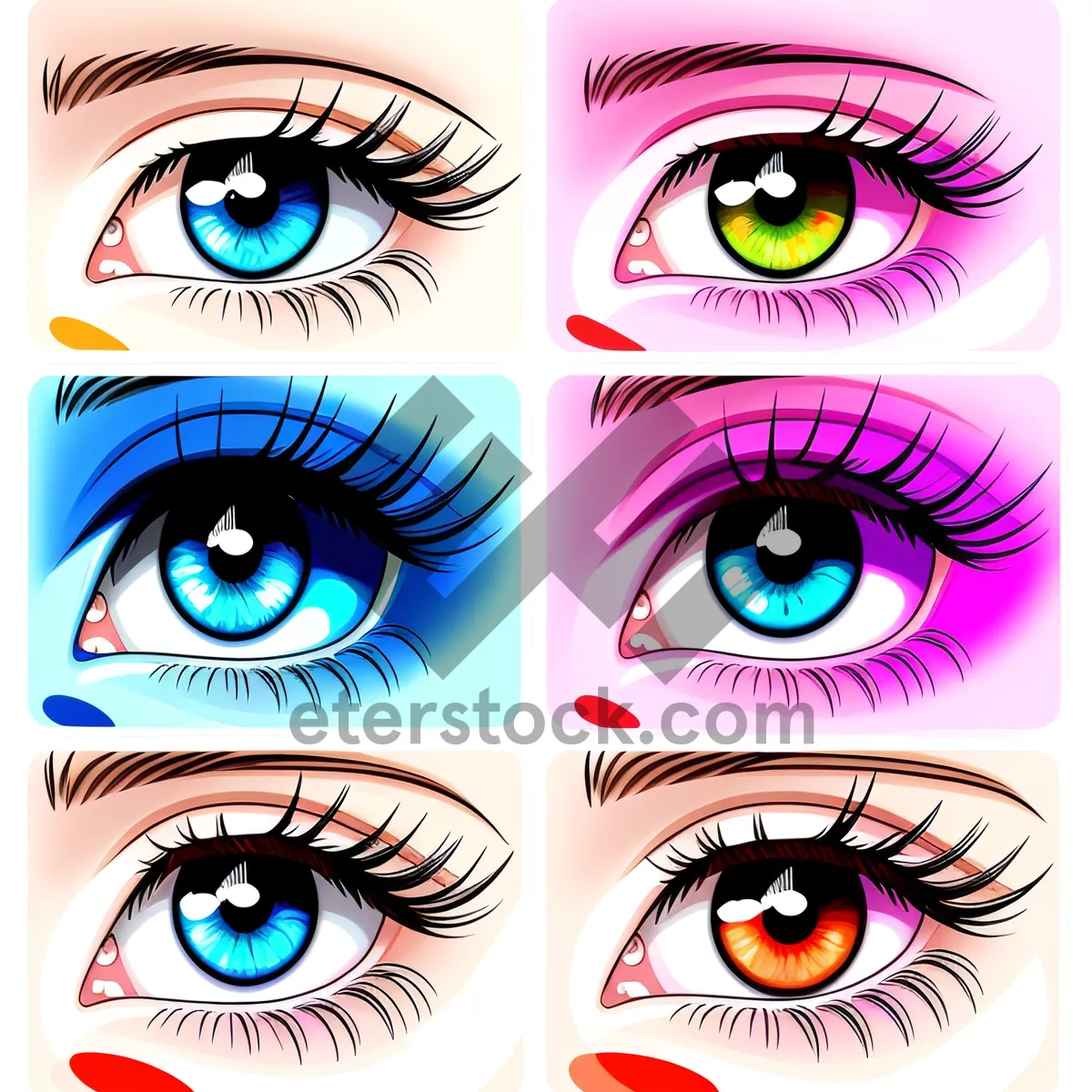 Picture of Cartoon Eyebrow Design: Artistic Set of Graphic Icons