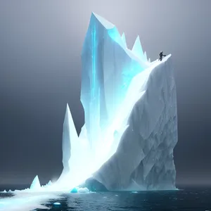 Breathtaking Arctic Seascape - Majestic Iceberg in Frozen Ocean