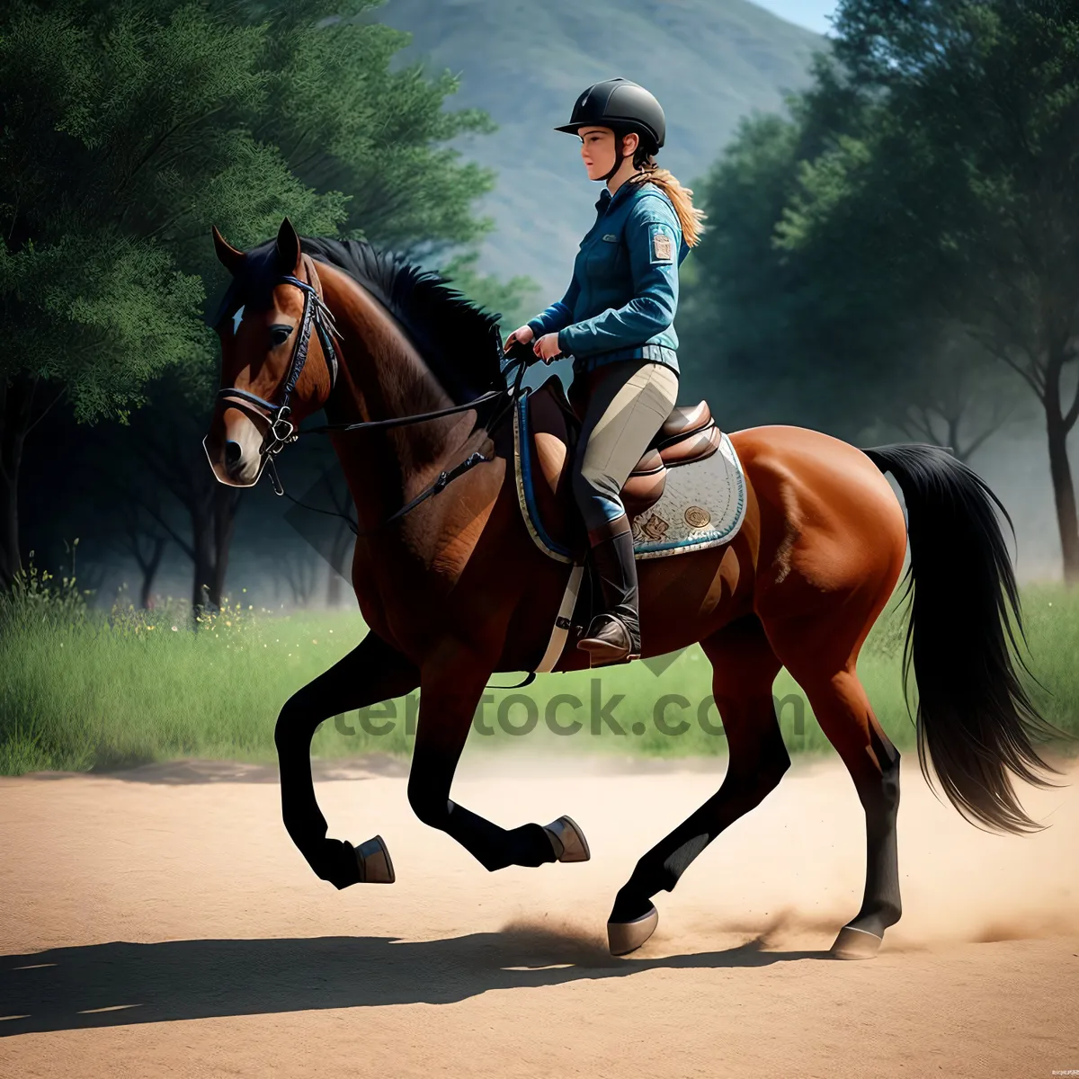 Picture of Graceful Stallion in Equestrian Sport