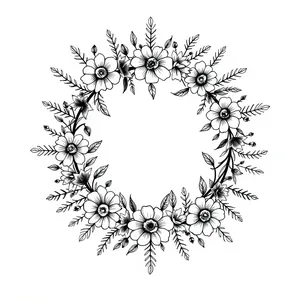 Winter Snowflake Floral Silhouette Ornate Graphic Design Element