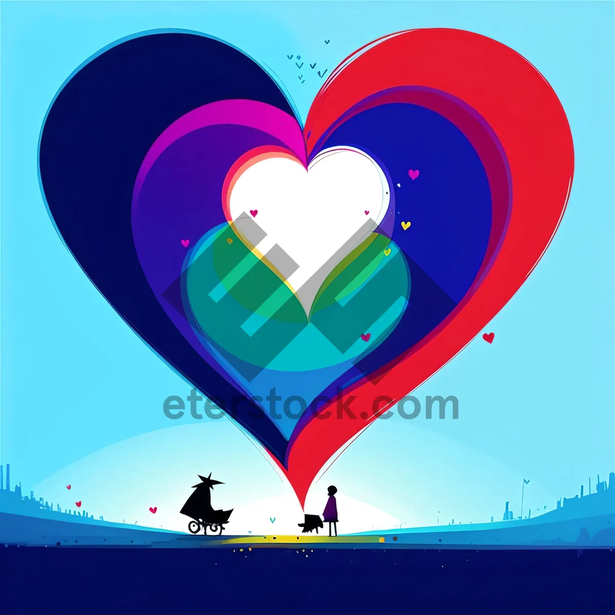 Picture of Colorful Love Celebration with Heart Balloons