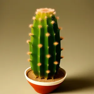 Cactus Plant with Close-Up Pineapple Fruit