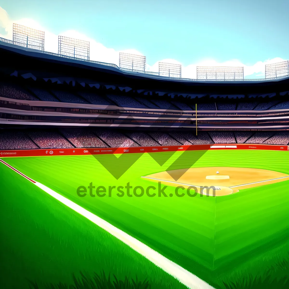 Picture of Vibrant Summer Field at Athletic Stadium