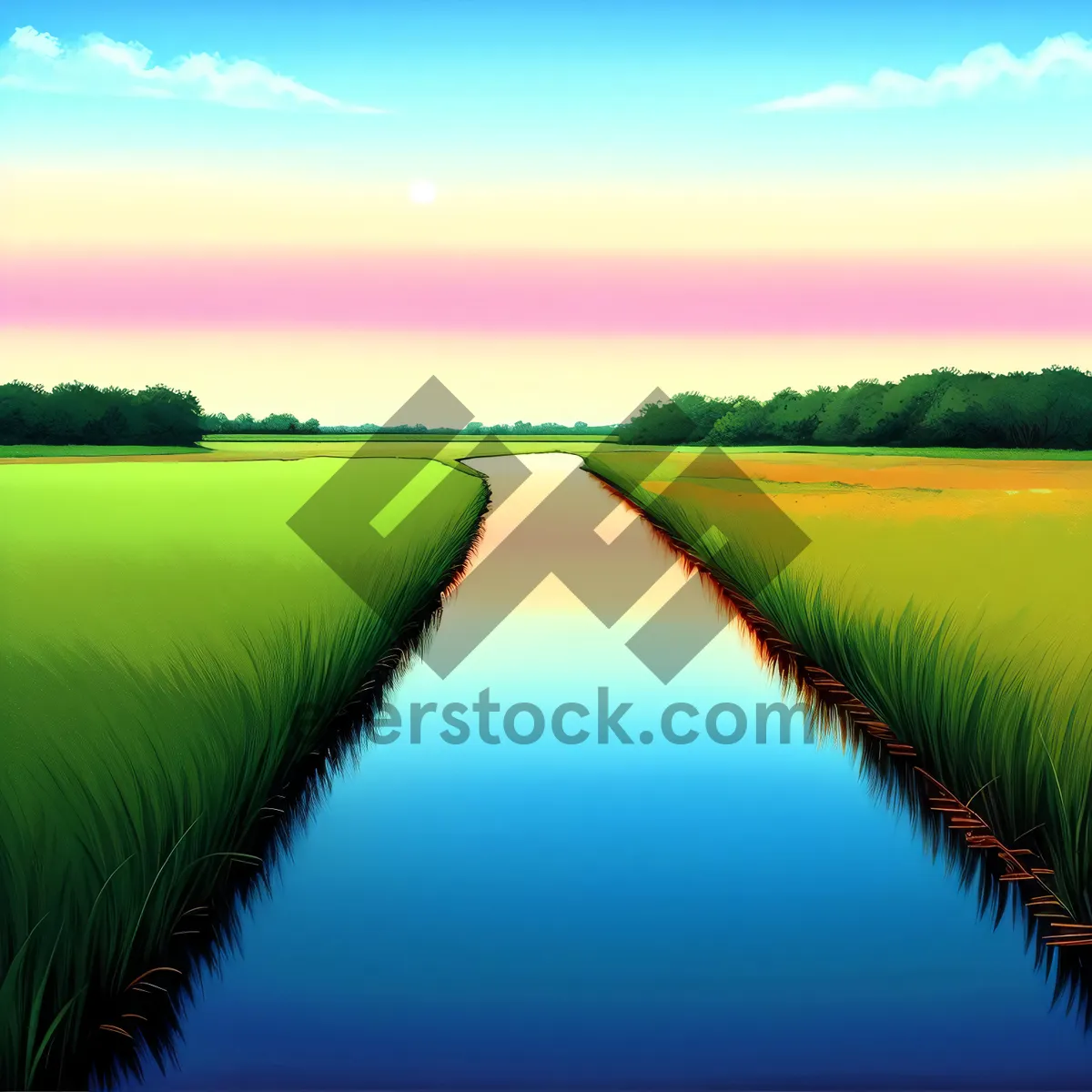 Picture of Serene Summer Sky Over Meadow