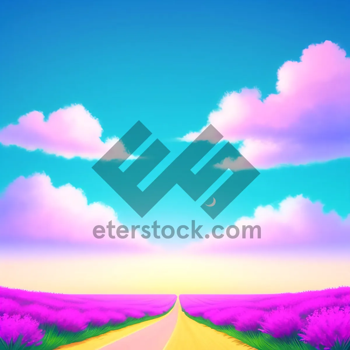 Picture of Vibrant Summer Sky: Colorful Breeze and Bright Art