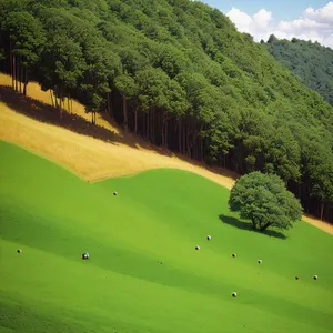 Serene Highland Golf Course with Lush Greenery