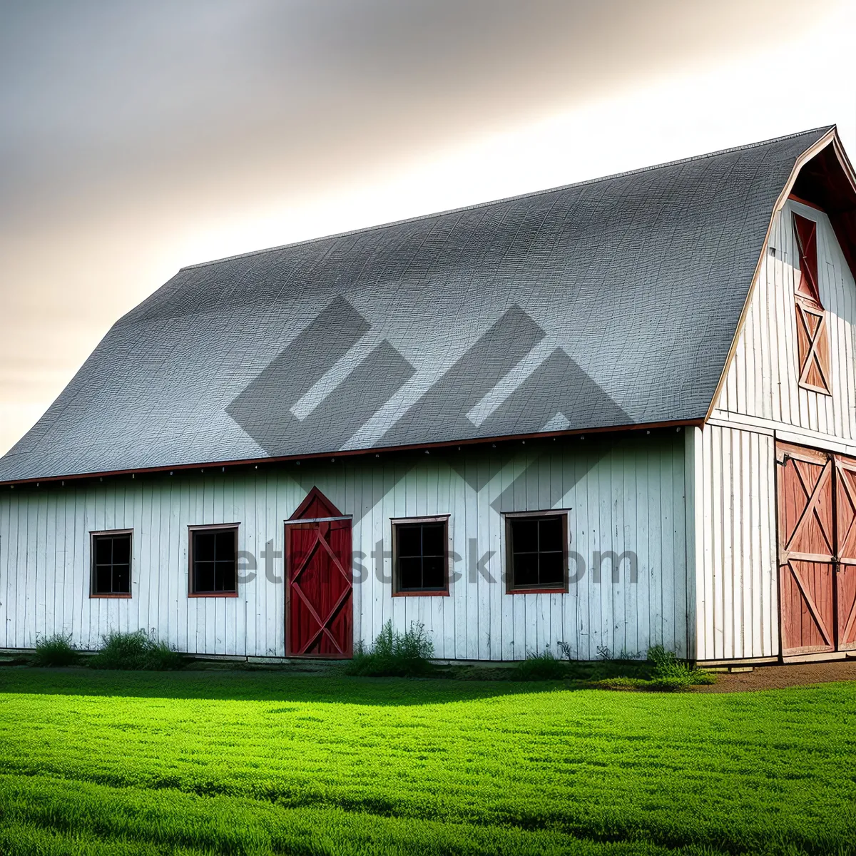 Picture of Rustic Wooden Barn in Serene Countryside