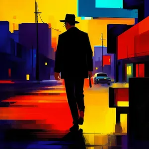 Spectacular Nighttime Business Presentation with Patriotic Crowd