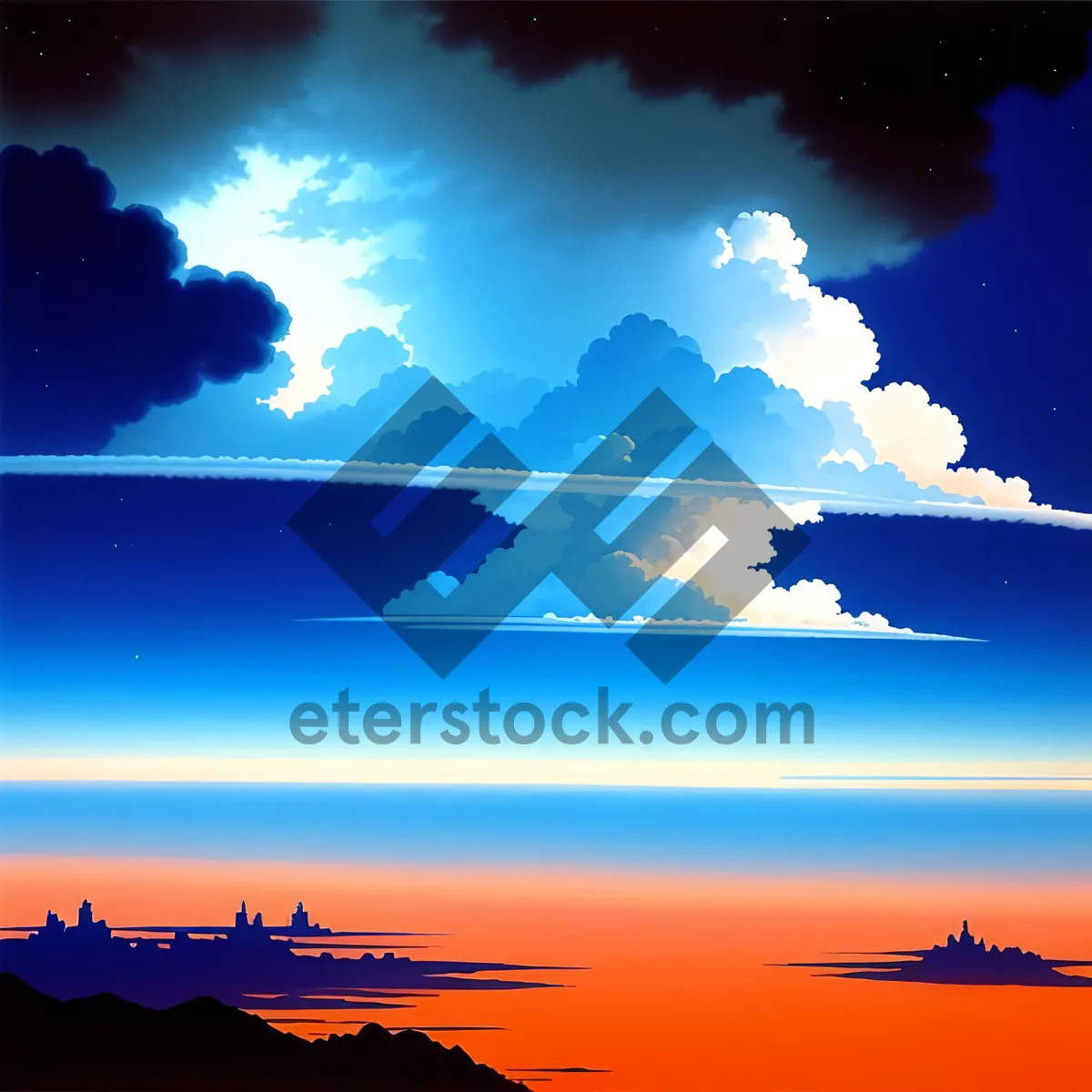 Picture of Golden Horizon: Majestic Sunset Over the Ocean