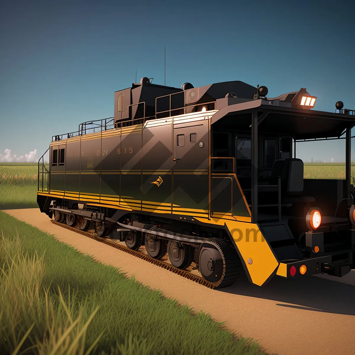 Picture of Steam locomotive powering through railway track