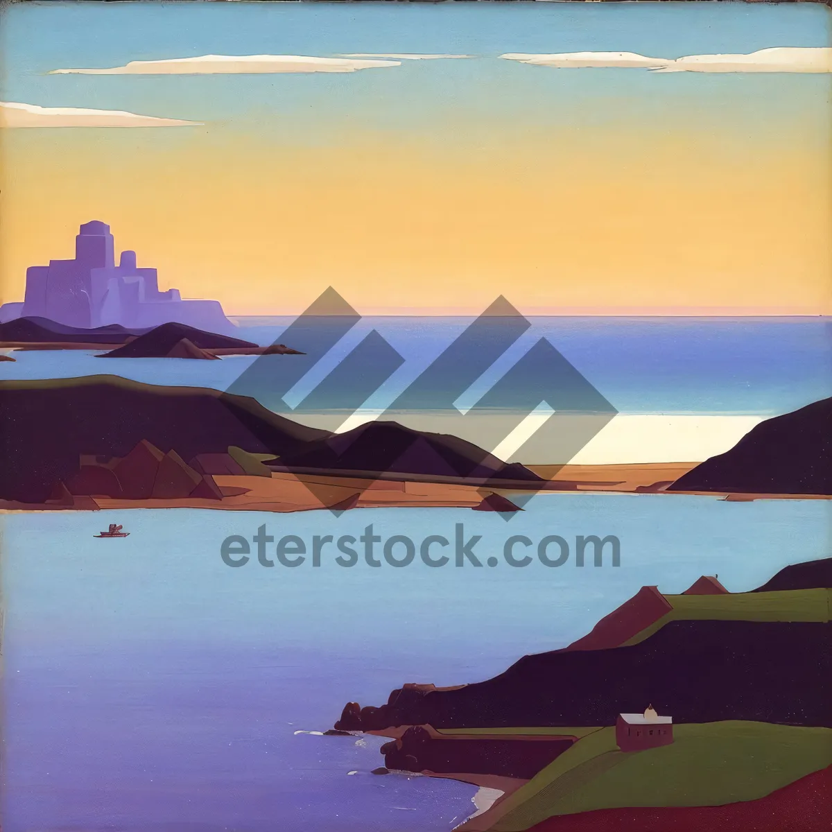 Picture of Serene Sunset over Sandy Beach