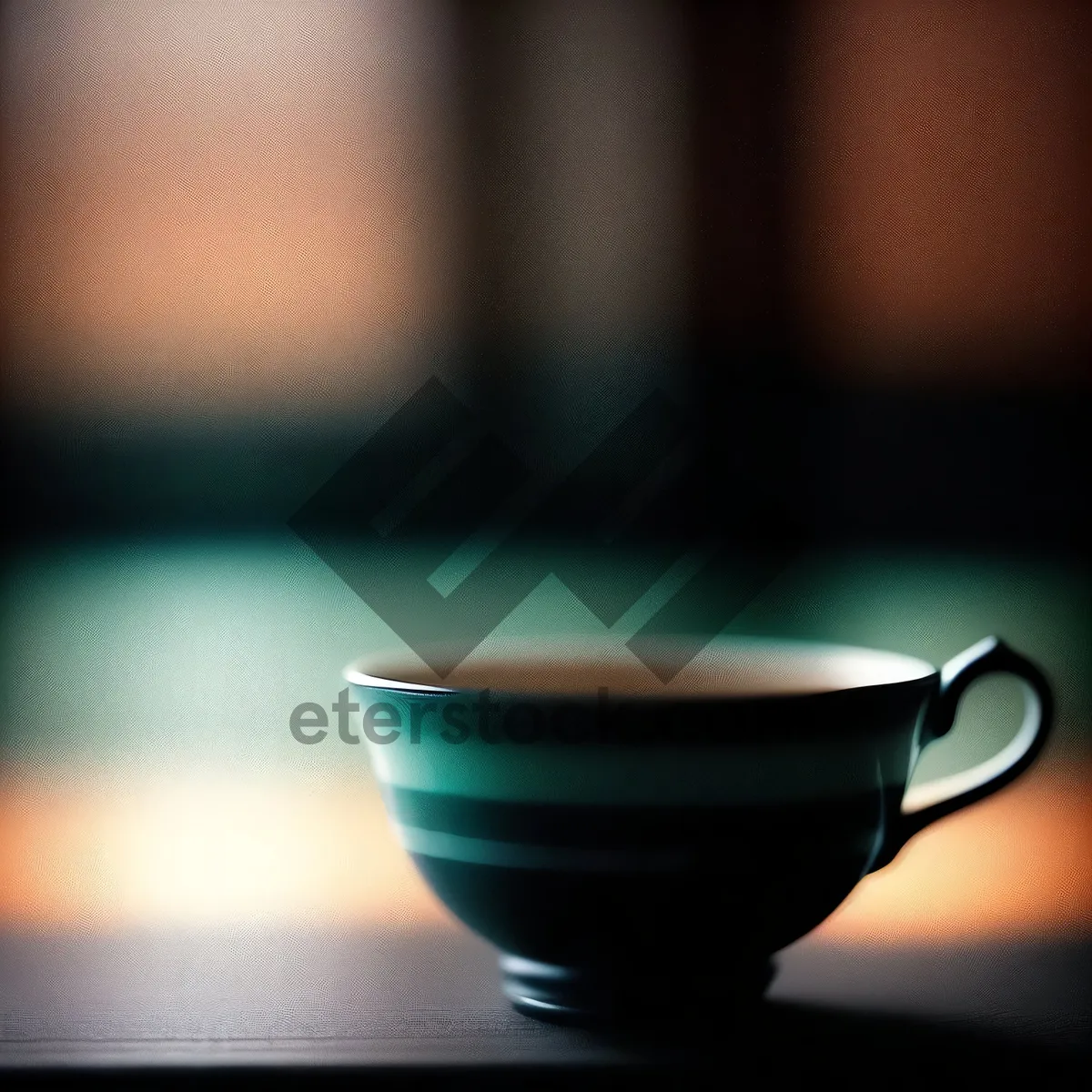 Picture of Hot Coffee in China Cup with Saucer