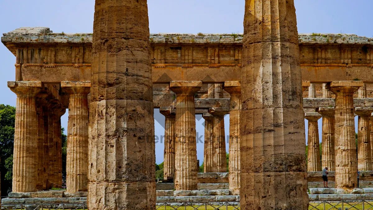 Picture of Historic Tower in Old Temple with Stone Columns