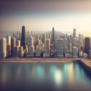 Cityscape Reflections: A Modern Evening Skyline